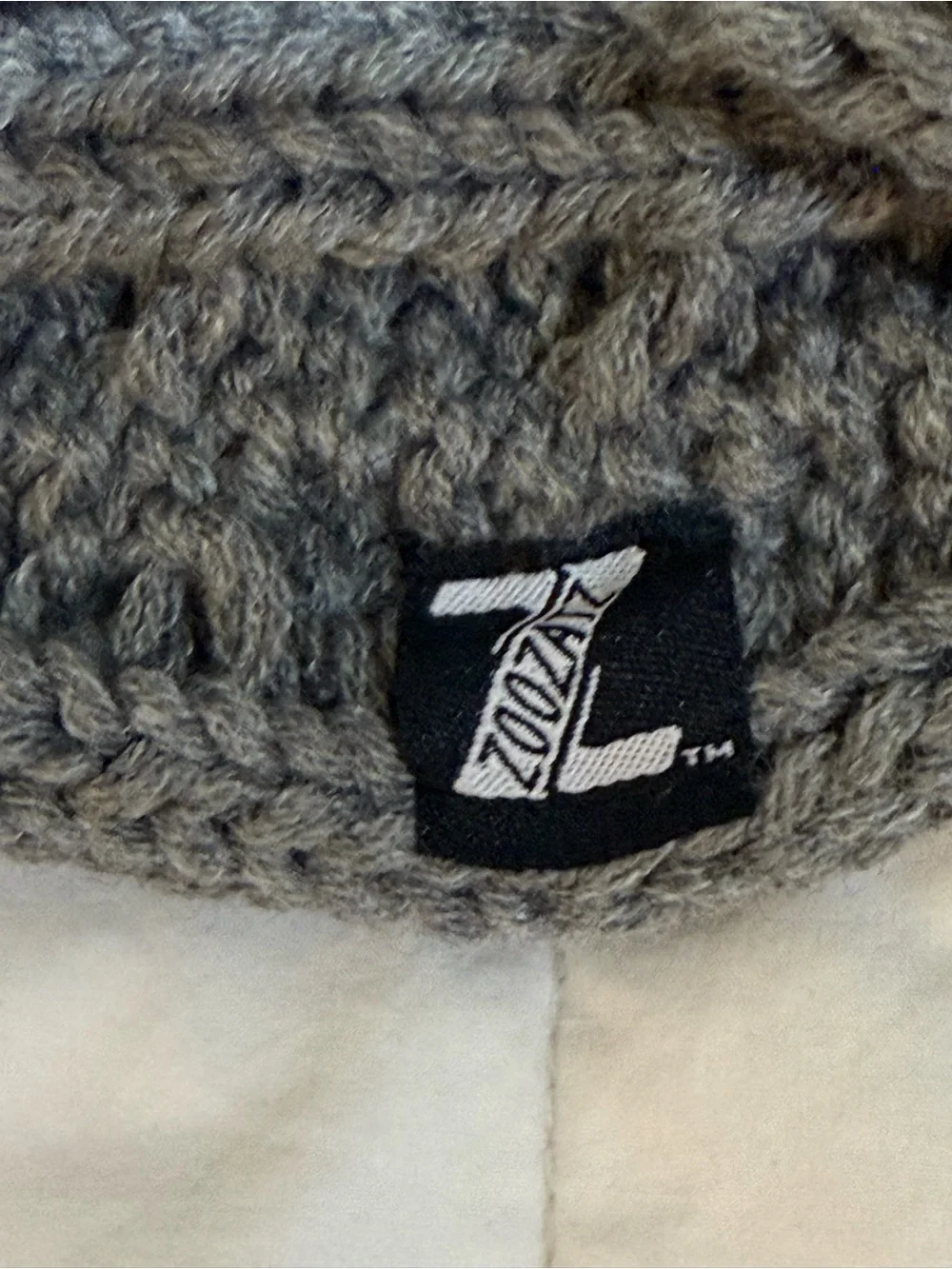 Gray Cable Knit Twisted Headband with VT Embroidered Patch